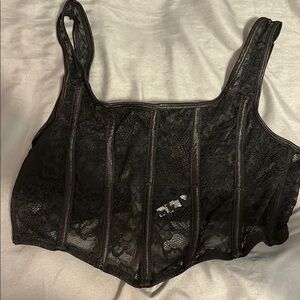 Elegant Black Lace Corset Top